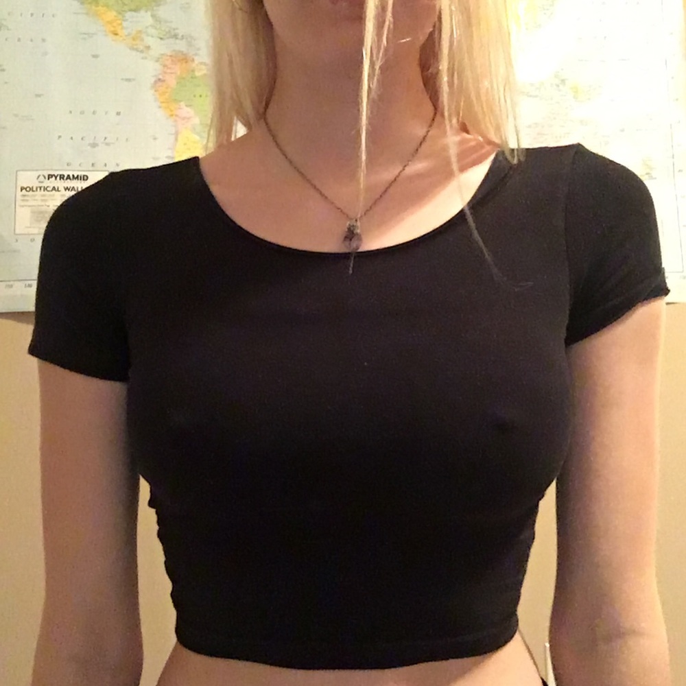 American apparel black crop top